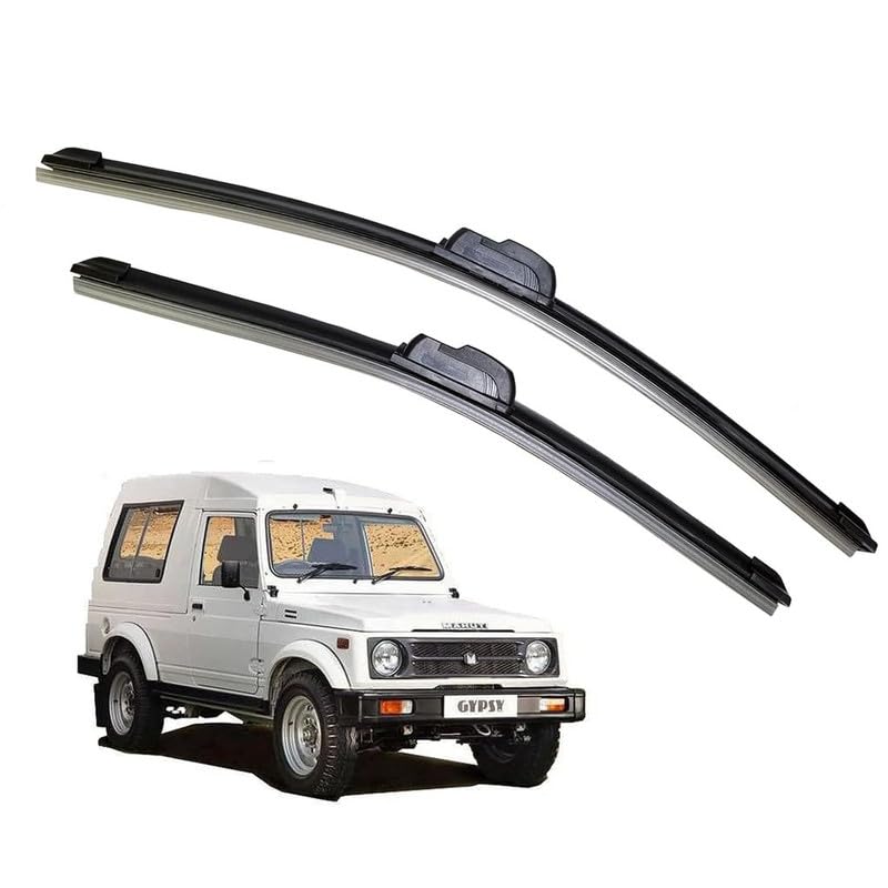 Image of Audio WHeels Perfect Fitting Frameless Windshield 100% Scratch Proof Cleaning Water Repellant Silicon Car Wiper Blades For Equipment Replacement, Set of 2 (D-12 inch & P-12 inch)
