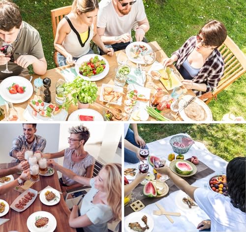 ilauke 170 Stück Weiß Pappgeschirr Geschirr Set, Kompostierbar Ökologisch Pappteller und Besteckset,für Camping Party und Picknick Set inklusive Teller, Löffel, Gabel, Messer, Servietten, Schüsseln