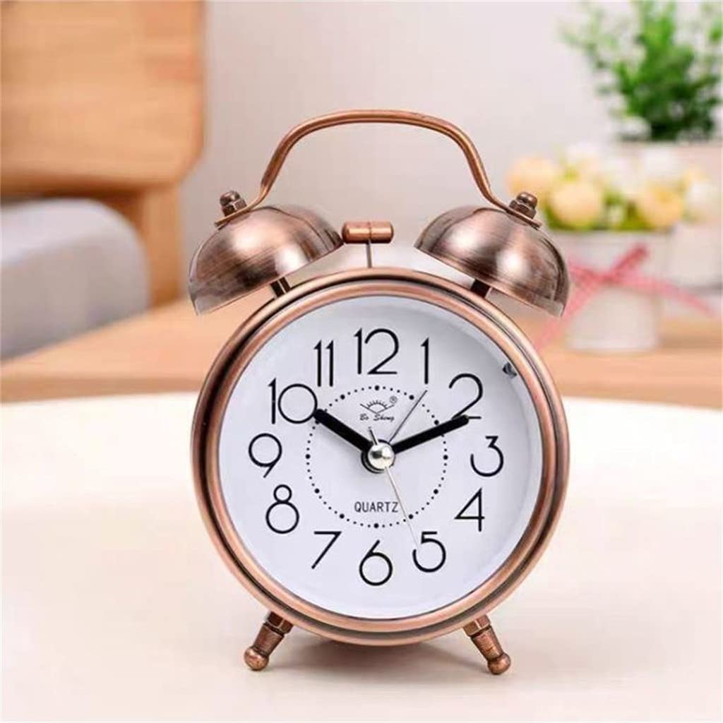 Hrwly 3-Pack Alarm Clock Silent Pointer Clocks Bell Night Light Playing Loud With Bedside Home Decor(3-Pack)