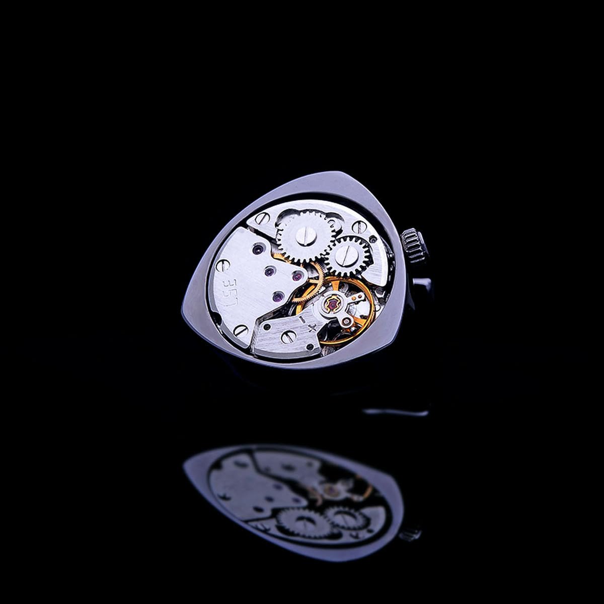 joyería Camisas Gemelos para Hombre Marca Negro Reloj Movimiento eslabones de puños mecánicos Botones Masculino Invitados