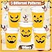 CUPLOOV 100 Pack Halloween Plastic Cups Clear 12Oz Disposable Pumpkin Cups With 5 Styles Patterns for Kids Adults Party Favors, Coffee, Wine, Hot and Cold Drinks