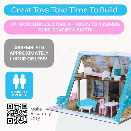 Delta Children Ski Chalet A-Frame Dollhouse - Includes 15 Accessories - Fits 12-inch Dolls - Pretend Play Dream Gift for Ages 3+ - image 7