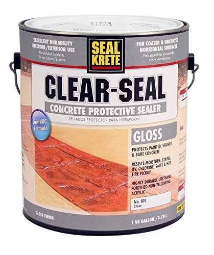 Seal-Krete 607001 Clear-Seal Low VOC Gloss Concrete Protective Sealer, Gallon, Clear