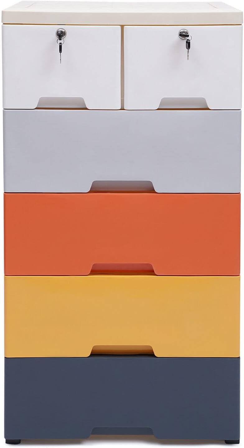 Plastic Drawers Dresser, Storage with 6 Drawers, 20