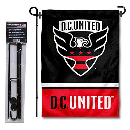 Drapeau de jardin Washington DC United avec mât anti-vent pour éviter les chutes sur la pelouse