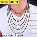 ChainsHouse Collares Negros de Acero Inoxidable 55cm Hombres Cadenas Cubanas