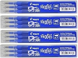 Pilot FriXion Ball Tintenroller 0,7 Ersatzminen Nachfüllminen | 4 Set á 3 Stk Blau