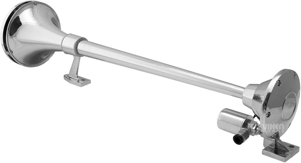 Vixen Horns Train Horn for Boat/Truck/Car. Air Horn Waterproof Chrome Plated Dual Trumpet + Cover. Super Loud dB. Marine Grade Finish. Fits 12v Vehicles like Semi/Pickup/Jeep/SUV VXH1168CX2