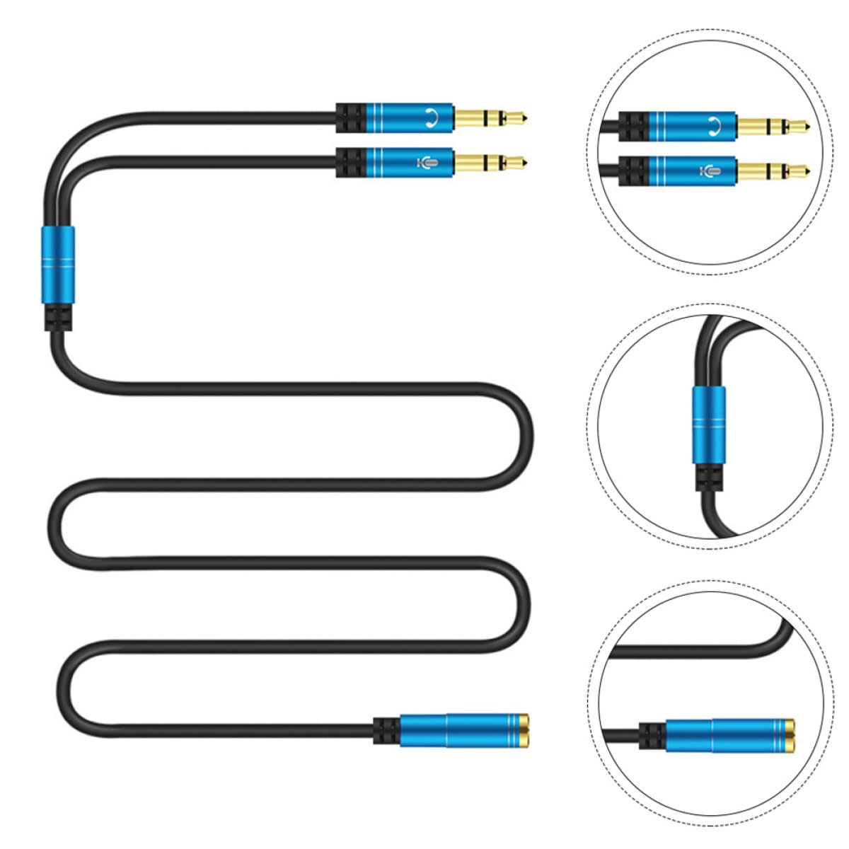 DOITOOL 4 Set Aggiorna Il Tuo Audio Cavo Splitter Per Cuffie Da 3 5 Mm Microfono Y Per 2 Cuffie Accessorio Per Computer Robusto Guscio in Alluminio Per Lavoro Di Gioco 2 Pezzi * 4