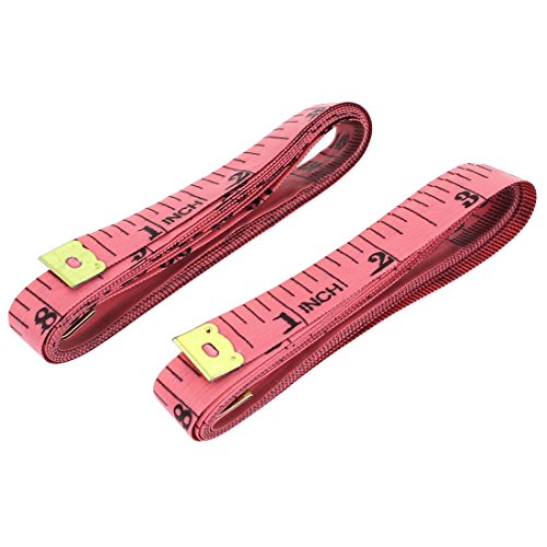 Aexit 2 Pcs Tools & Home Improvement Watermelon Red Plastic Dual Scale Ruler Tape Tailor Measuring Tool 1.5M Tape Measures 45 Cun