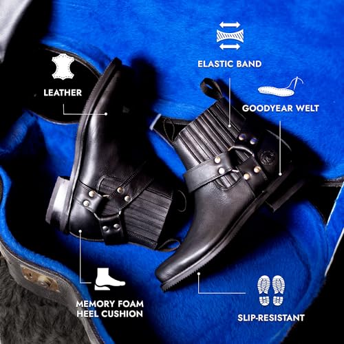 Image of 7L SIETE LEGUAS - Men's Leather Biker Ankle Boot for Men Style 3600
