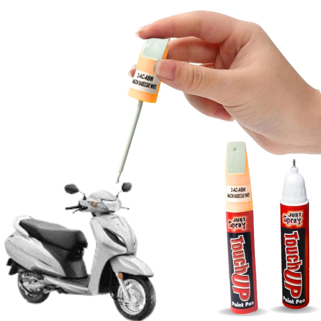 Amazon Basecoat White Scooty Scratch Remover Touch Up Paint Pen for Scooty, Special-Purpose for Scooty Color, Activa Scooty Touch Up Pen Automotive Scratch Repair Quick Dry Pen 15ml (ABW)-picture-35