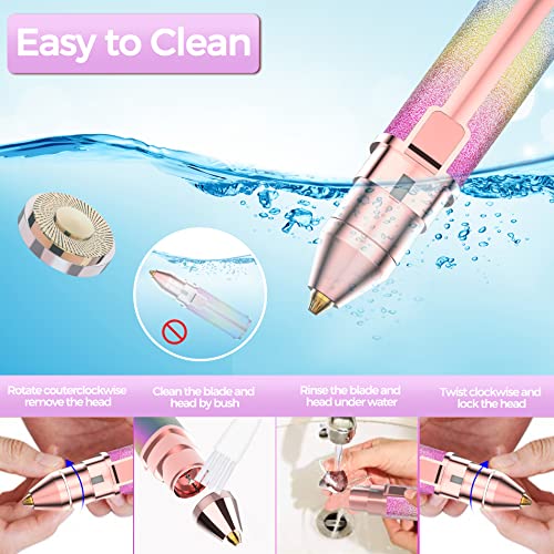 Facial Hair Removal For Women Face, Flawless Touch Hair Remover Womens, 2 In 1 Trimmer For Women Facial Hair, Rechargeable Eyebrow Epilator Razor Shaver For Peach Fuzz, Lips, Chin, Arms With Led Light #TOP4