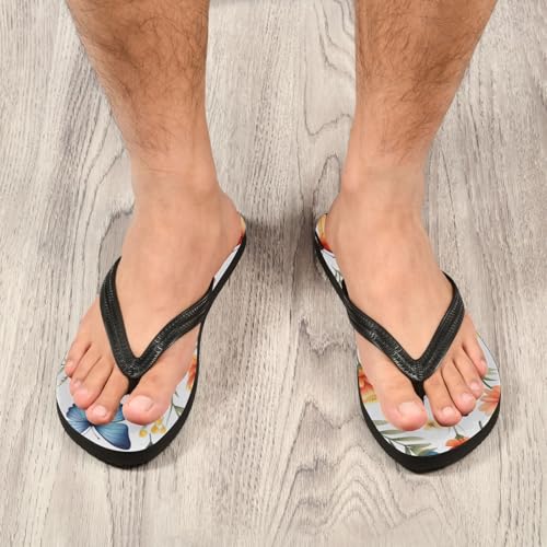 Mens Flip Flops Butterfly FlowerSandal Flip Flops for Women Summer Beach Slipper 214B27994