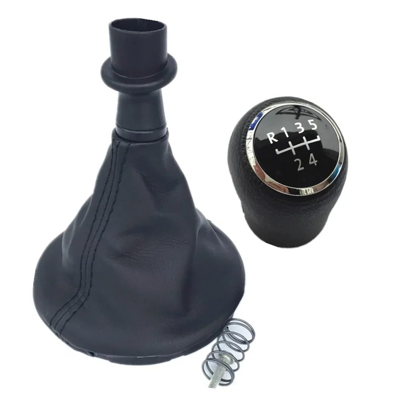 Jxewmtmc Black 5 Speed For Vw For Transport T5 T5.1 2004-2015 Car Gear Shift Knob 5 Speed Lever Stick Gaiter Boot Cover Gear Stick Shift Cover(Black 5 Speed)
