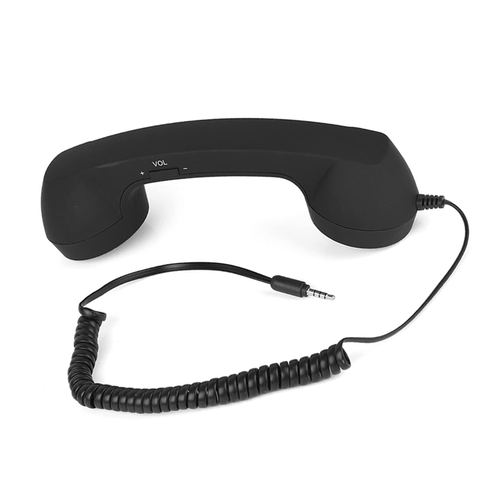 Słuchawki telefoniczne w stylu retro, 3,5 mm, antyradiacyjny, przewodowy odbiornik telefonu komórkowego z mikrofonem do telefonu komórkowego, smartfona (czarne)