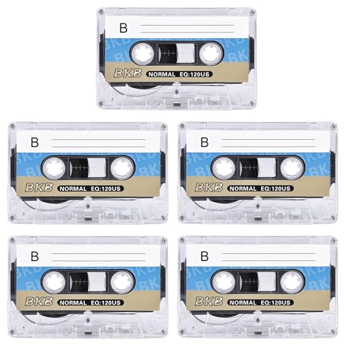 5 Stück Audio Kassetten Leer Rauscharm Audiokassetten Musikkassette Musikkassetten Leere Kassetten Geeignet für Vorlesungen 86 Min Seminare und tägliche Aufzeichnungen