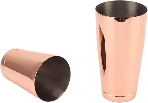 Miniatura 5 de Mezclador de bartending de 2 secciones, coctelera de acero inoxidable 304 para acampar (chapado en cobre con taza inferior)