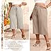 Evervibe 2 Pack Linen Capri Pants for Women L - 5XL Plus Size High Waist Drawstring Pockets Casual Cropped Trousers(Dark Khaki, Oatmeal,X-Large)