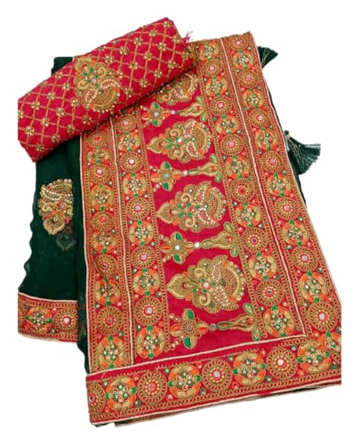 Image of Women's Designer Bollywood Soft Georgette Heavy Embroidery Sequins Work Sarees For Wedding With Blouse Piece