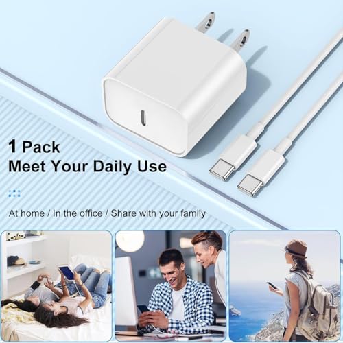 Image of iPad Fast Charger,iPad Pro Charger Fast Charging USB C Wall Chargers Block Plug & Type C USB C to C Cable Cord for iPad Pro 13 /12.9 /11 inch,iPad Air 13 /11inch 5th /4th,iPad mini 6 /A17 Pro,iPad 10 /A16