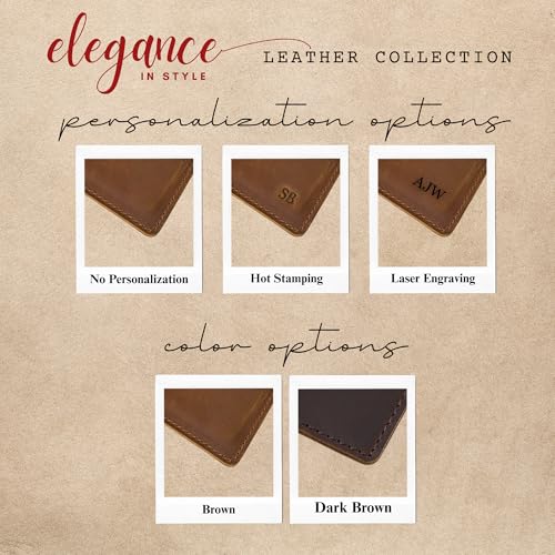 Personalized Dark Brown Small Leather Bifold Wallet for Men – Custom Engraved Crazy Horse Leather Card Holder Christmas Gift3