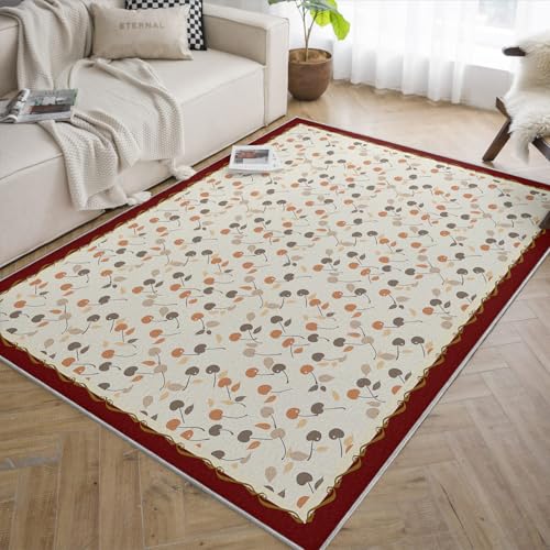 Tapis cerises antidérapant et moquette douce lavable en machine
