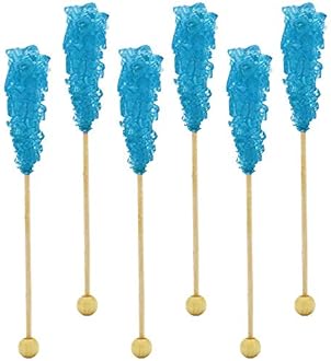 Fruidles Rock Candy Lollipops Pops Candy Suckers, Variety Flavor and Color Assortment, 5.5" (Pack of 6, Raspberry)