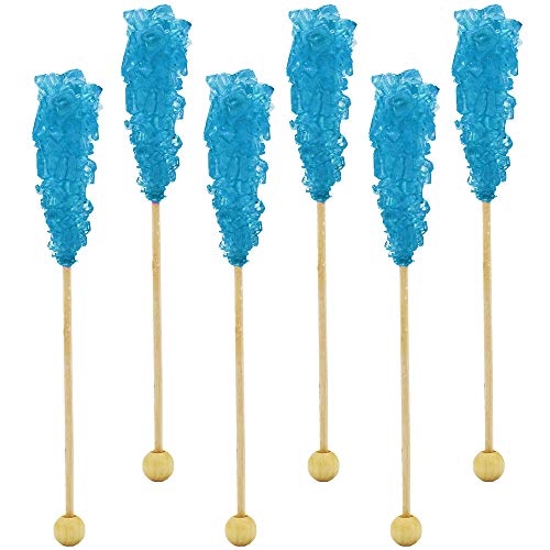 Fruidles Rock Candy Lollipops Pops Candy Suckers, Variety Flavor and Color Assortment, 5.5" (Pack of 6, Raspberry)