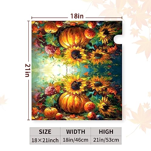 Dacawin Fall Magnetic Mailbox Cover Standard Size 21x18 Inches Sunflower Pumpkin Mailbox Wraps Waterproof Autumn Flower Mailbox Post Letter Box Covers for Home Garden Yard Outside Decoration