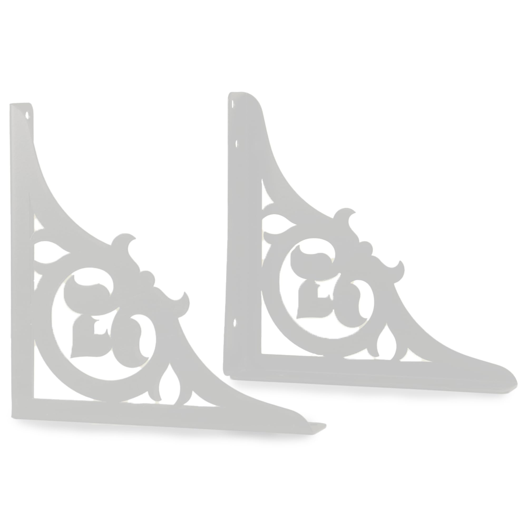 Metal Shelf Brackets - White Scroll Design -13
