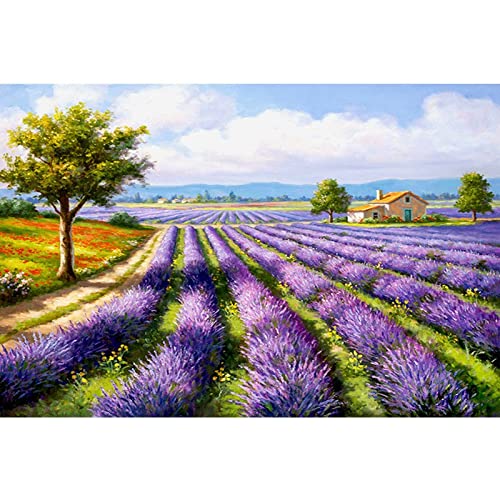 Peinture strass broderie lavande 40x80cm pour évacuer le stress quotidien
