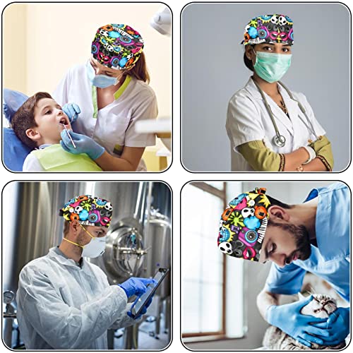 Chapeaux bouffants de travail JDEZ motif musique lot de 2 casquettes respirantes