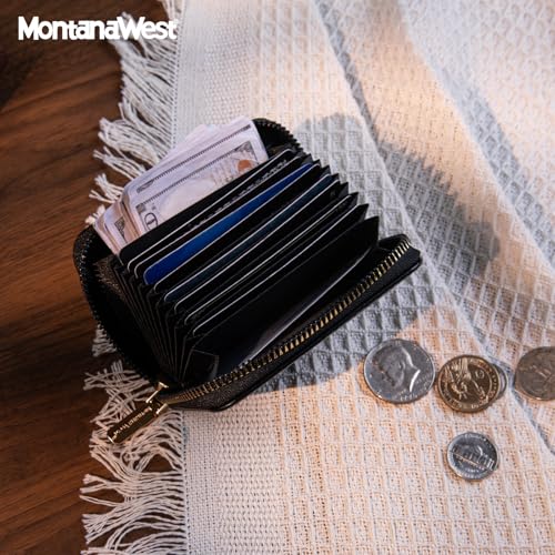 Image of Montana West Small Credit Card Holder for Women Rfid Blocking Compact Card Organizer Multiple Card Slots With Zipper