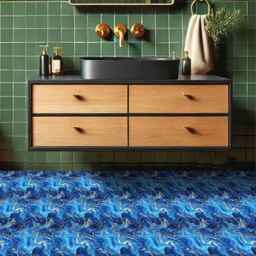 Image of Moroccan Tile Stickers | Waterproof Self Adhesive Peel & Stick Tile Decals for Kitchen Backsplash, Bathroom Wall, Floor, Furniture & Glass (6x6 Inch, Design 23, 40 Pic)