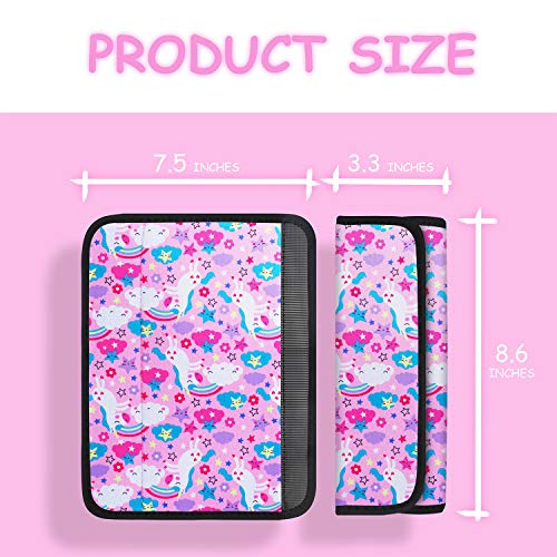 Image of YR Seat Belt Cover for Kids, Soft Comfort Seat Belt Cushion for Children, Cute Cartoon Pattern Car Seat Belt Pads Cover for Girls and Boys, 1 Pack, Unicorn