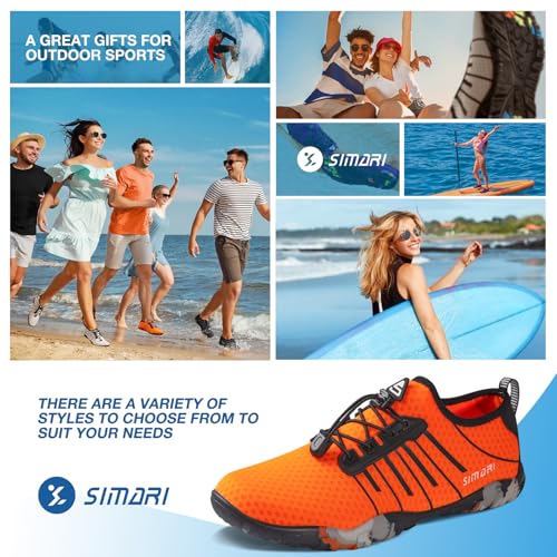 Image of SIMARI Water Shoes for Women Men - Barefoot Quick-Dry Aqua Socks | Lightweight Swim Shoes for Surfing, Swimming, Beach Sports, Kayaking, Diving | Non-Slip Design