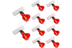 10 Pieces Automatic Poultry Drinking Cups, Chicken Waterer, and Chicken Waterer PVC Tee Fittings