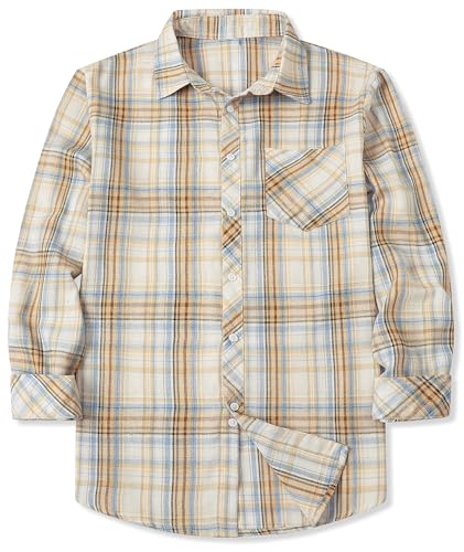 Image of Betusline Boy and Men Button Down Plaid Shirt