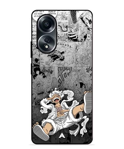 Image of Premium Anime 2 Case for Oppo A58 (Glossy Finish) Soft-Touch Metal TPU Back Cover, Shockproof, Designer, Aesthetic Mobile Phone Case