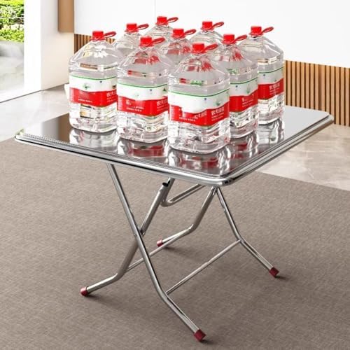 Portable Folding Stainless Steel Patio Dining Table - Versatile Prep Table for Home, Restaurant & Hotel - Compact 120x70x75cm Design for Easy Storage & Use
