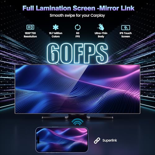 Gikktdr 11.5" Portable Carplay Screen for Car,Wireless Car Play Screen with Carplay,Android Auto,OTA Updates,60FPS,4K Dash Cam + 1080P Backup Cam (with a Camera Bracket),Voice Control,GPS Navigation - view 1