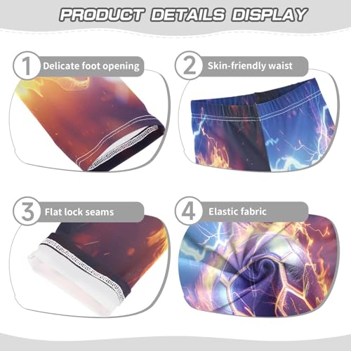 Toddler Girls Leggings Printed Yoga Pants Leggings Fire Soccer Ball for Kids3