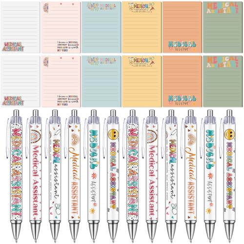Gilprop 24 Pcs Medical Assistants Gifts Notepads with Pens Self
