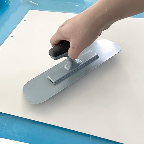 Miniatura 3 de Hanroy Paleta de plástico con mango de agarre cómodo negro, incluye paletas de acabado de 3.5 x 9.5 pulgadas, montaje ligero, extremo redondo,