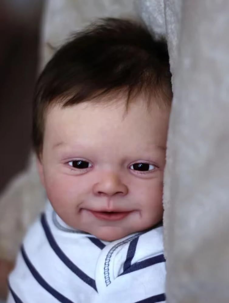 RXDOLL Reborn - Muñecas de bebé realistas de 18 pulgadas, cuerpo de tela suave sonriente, hechas a mano, muñecas de bebé recién nacido, bebés reales y realistas, regalo para niños a partir de 3 años