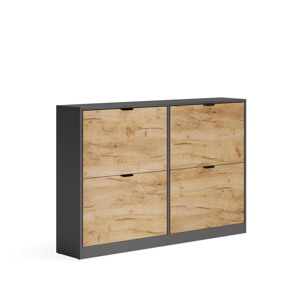 Vicco Scarpiera da ingresso Gizmo, Rovere dorato/Antracite, 115 x 77.6 cm
