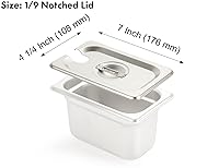Vista 98 de CURTA Paquete de 6 cubiertas de sartén de mesa de vapor de tamaño 1/4 con asa, NSF, tapa de bandeja de hotel, tapa de comida de catering