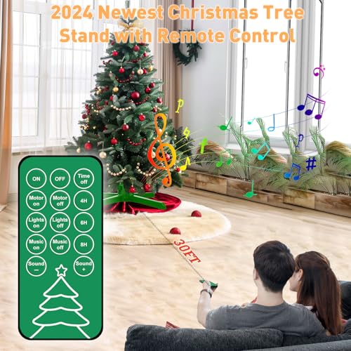 Taoqqi WX-DLX1 360 Degree Rotating Christmas Tree Stand, Adjustable Spinning Christmas Tree Base For Up To 9.8Ft And 130 Pounds Artificial Tree thumb #4