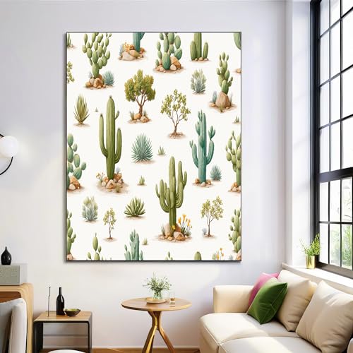 Lienzos decorativos de plantas desérticas para dar vida y estilo a tu dormitorio